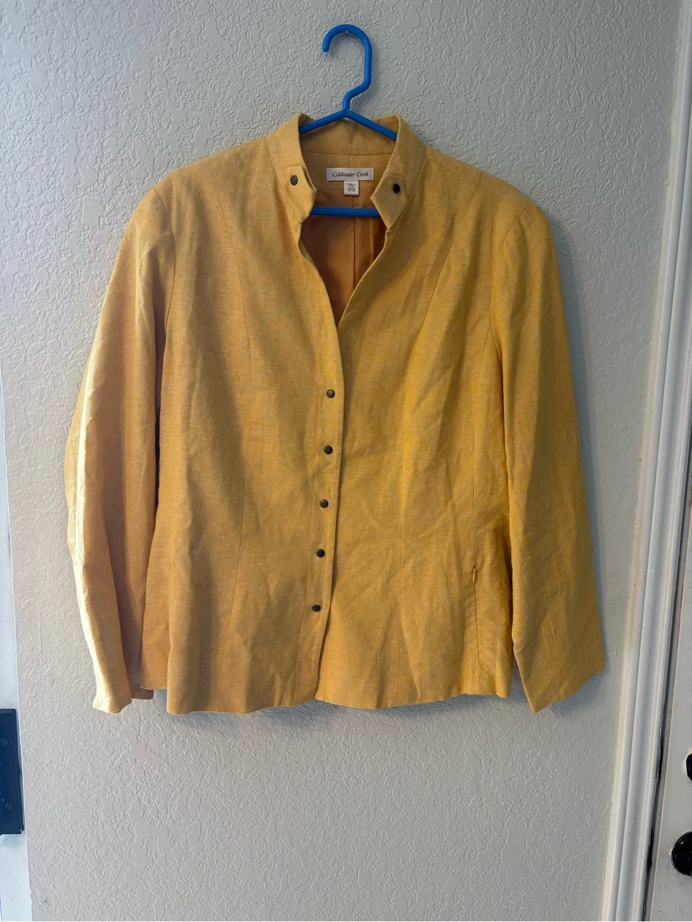 Coldwater Creek Yellow Linen-Blend Jacket